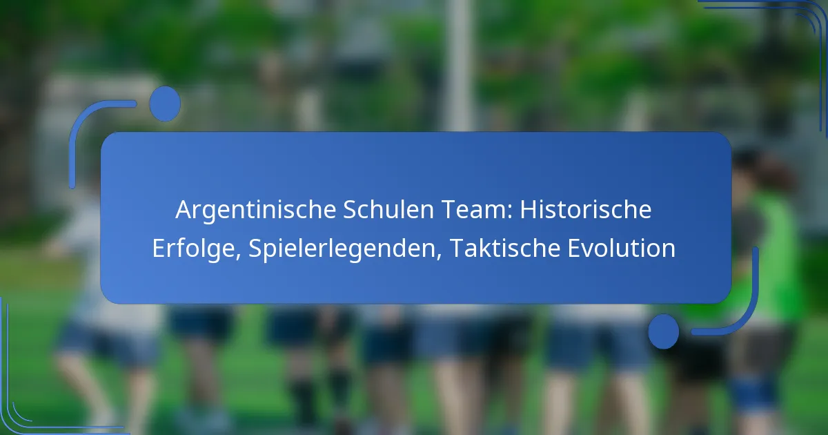 Argentinische Schulen Team: Historische Erfolge, Spielerlegenden, Taktische Evolution