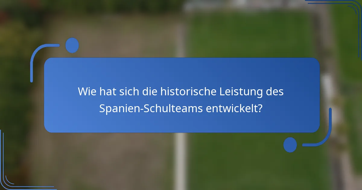 Wie hat sich die historische Leistung des Spanien-Schulteams entwickelt?